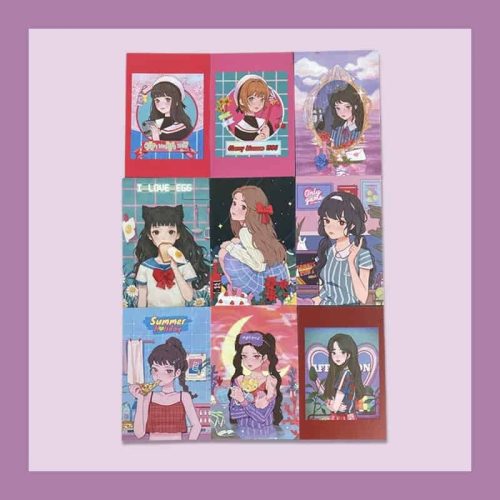 Retro anime lány ajándékkártya